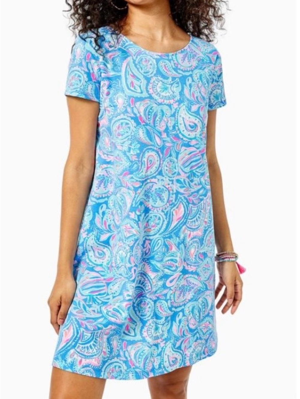 Lilly Pulitzer KIMI T SHIRT SWING DRESS Zanzibar Blue Fish size medium